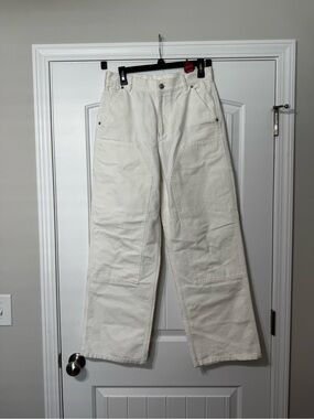 Designer white wide Leg cargo Pants